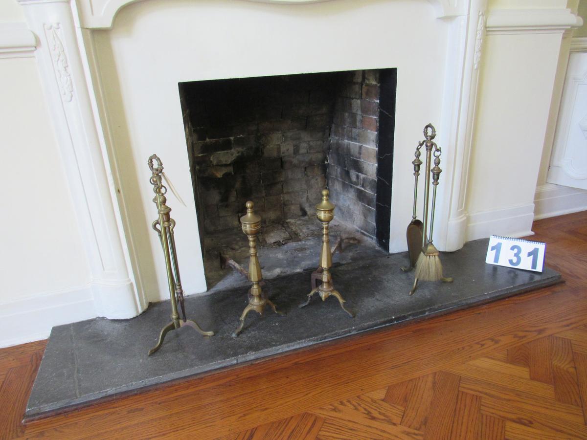 fireplace andirons and poker set