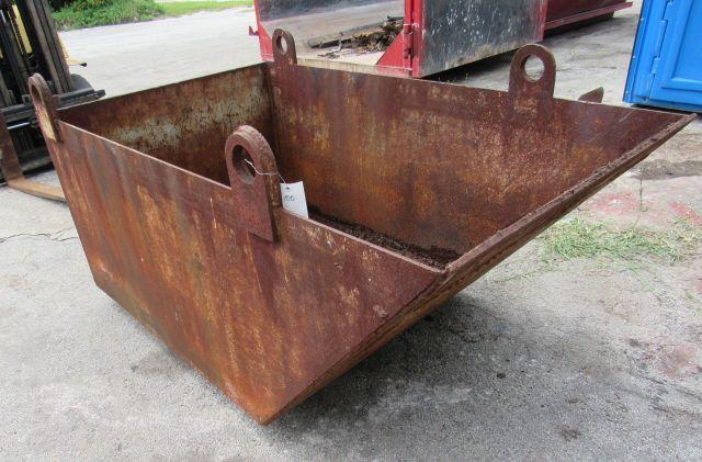 skiff material hopper with 4 pickup points 114" L x 60" w x 43"h  made of 3/8" and 1/2" steel plate