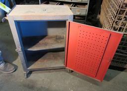 steel tool cabinet and casters with cord rack 20"w x 11" d x 27" h