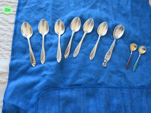 set of 7 sterling silver demitasse spoons