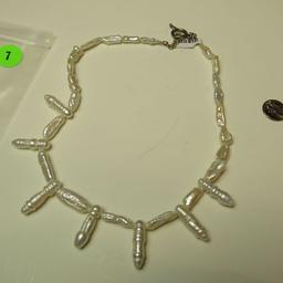 Fresh water pearl 17" necklace w/sterling toggle