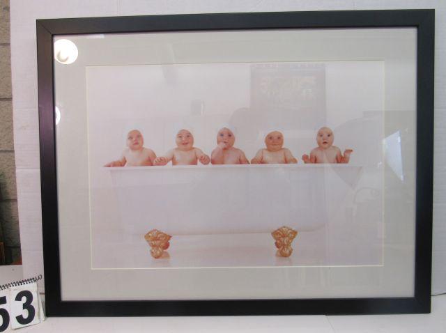 Framed Print  Babies in Tub  30" x 39"