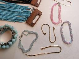 mixed jeweltyitems, necklaces, earrings, bracelets, pins