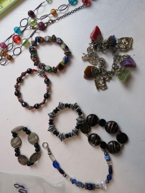 group of 8 mixed necklaces and bracelets