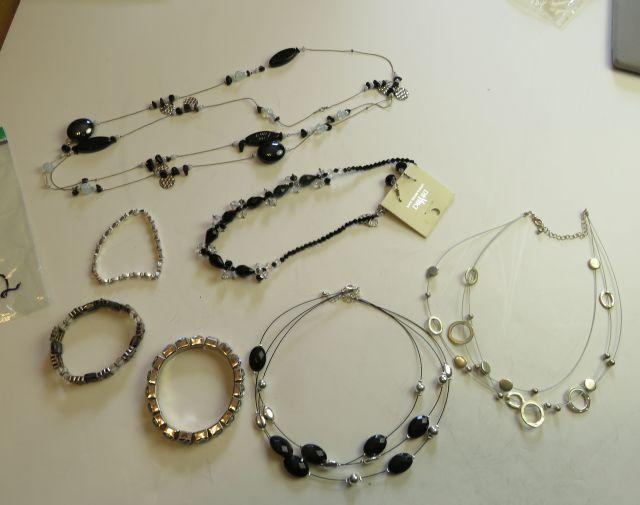 group of 7 mixed bracelets and necklaces