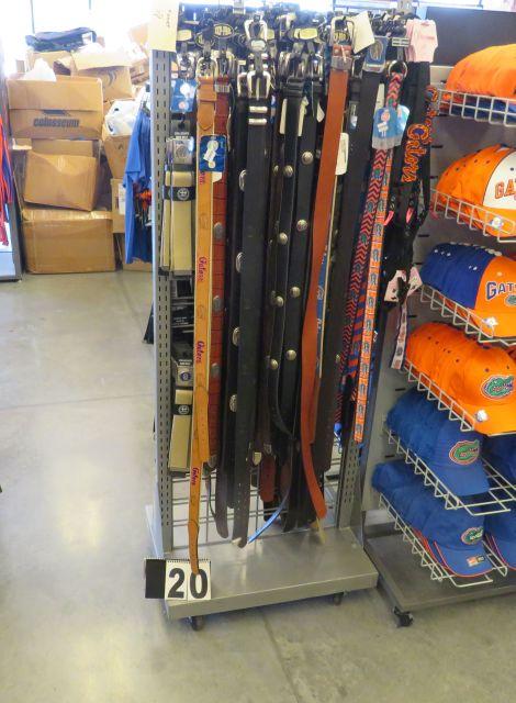 belt display rack on casters 24" w x 18" deep x 60" high merchandise not included