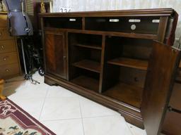 mahogany finished credenza