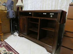 mahogany finished credenza