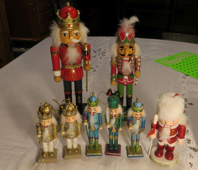 group of 8 Nutcracker wood figures