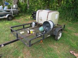 utility trailer with pressure washer tank and hose reel 4x8 bed.  Note we have no previous registrat