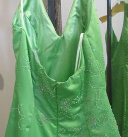 Lime green, size 2,  Panoply halter-stlye sequined dress, missing a few sequins...  absolutely stunn