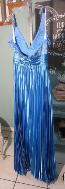 Kiss Kiss party dress by Mary's, Size 6, Royal Blue halter style. Sequined with pleats and lots of s