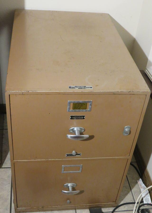 Two drawer, concrete lined safe. 20 W x 31 D x 29 H