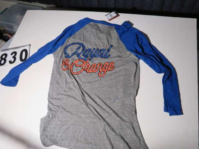 UofF laceup blue gray T-shirt  "Royal & Orange" Ladies size L