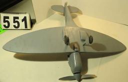 Homemade Balsa Wood P-51 Plane  28" wing span, 24" OA