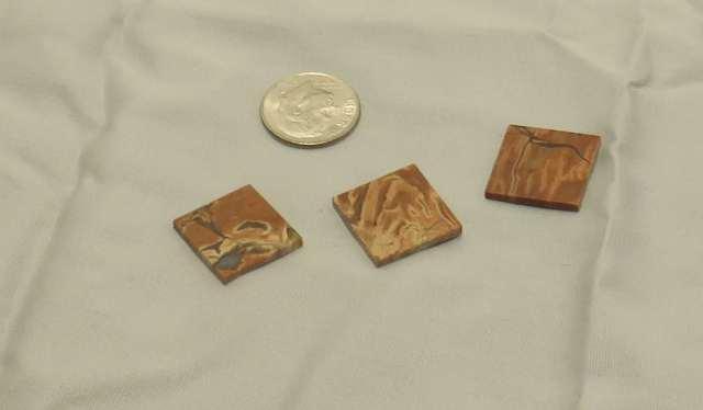 Agate Banded brown polished Square stone 16mm x 16mm