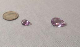 Amethyst Pear shaped 9.50mm x 6.70mm and 16.00mm x 10.50mm