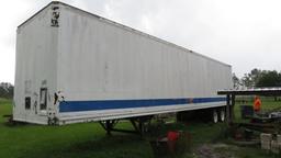 storage job site van trailer with shelving  floor is good doors are good.  Comes with built in shelv