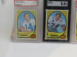 1975 Topps Bob Lilly card #175 in case, 1970 Topps Cornell Green #164, 1970