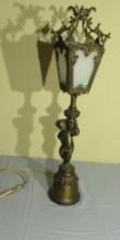 ornate brass cherub  table lamp 31” high x 7” wide