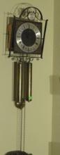 Tempus Fugile bronze contemporary pendulum clock  face measures 14 x 10