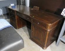 Executive Office Desk, Solid Wood, Mahogany finish, incl. Power outlet, 72”L x 24”w