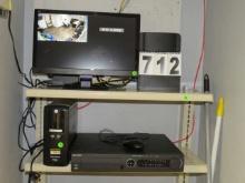 Viewsonic security system monitor and one camera, Hikvision DVD (Buyer will need ladder and basic...