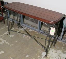 Steel & Wood Sofa Table, 48"Wx17.5"Dx30"H