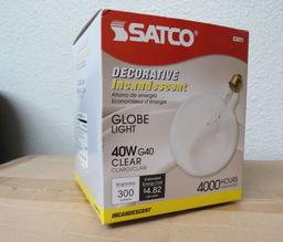 40Watt Globe Light Bulbs, New in Case of 24