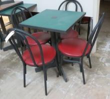 Table & 4 Burgundy Chair Set