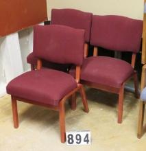 Burgundy & Wood Stack Chairs