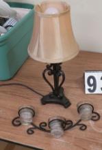 Table Lamp & Candle Holder Combo Lot