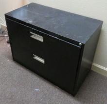 Black Lateral 2 Drawer File Cabinet