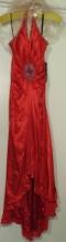 new Riva Designs Red w/ Pink gems Prom Dress (Size 6)
