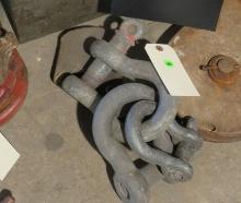 1 1/4' and 1 3/4 " shackles, 3/4" shackle plus a cable end