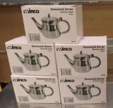 Winco Stainless Steel 10 oz. Gooseneck Server (Tea Pot)