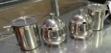 Winco Stainless Steel Cream & Sugar Sets (2 Sets)