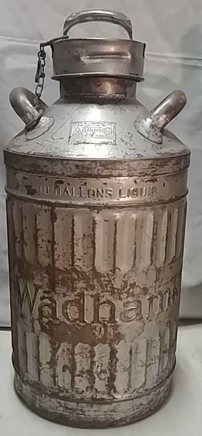 2-10 Gallon Wadham's & 1 Davis Oil Can