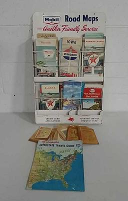 Mobil road map tin display and maps