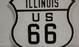 SS Illinois US 66 embossed metal sign