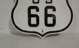 SS Illinois US 66 embossed metal sign