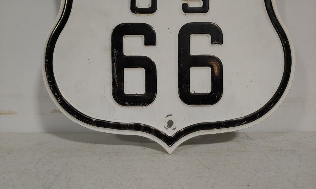 SS Illinois US 66 embossed metal sign