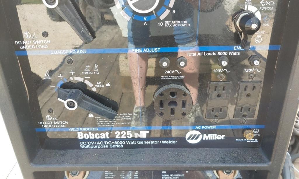 Miller Bobcat 225NT generator/welder 8,000w