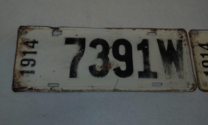 1914 WI 1st year embossed license plates