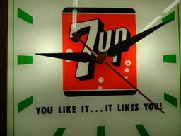 API 7Up Lighted Advertising Clock