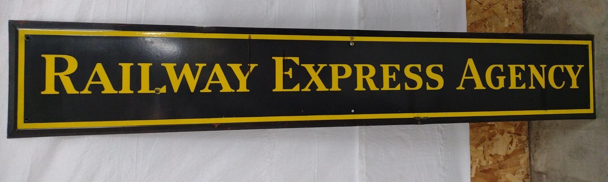 Vintage 6 Foot SSP Railway Express Agency Sign