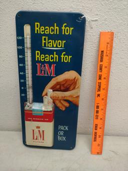 Vintage L&M Cigarette Advertising Thermometer