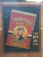 Uncle Sam Union Leader Tobacco Cloth Advertising Sign