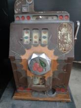 5 Cent Mills Bursting Cherry Slot Machine with Stand