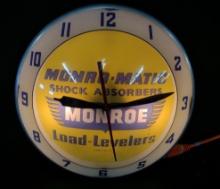 AP Monroe Shock Absorbers Lighted Advertising Clock